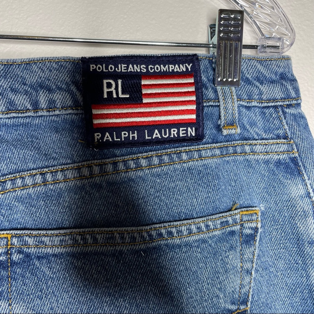 VTG Polo Ralph Lauren Banner Jeans Relaxed Leg Denim Blue Mens Sz 14x31 - Picture 7 of 7